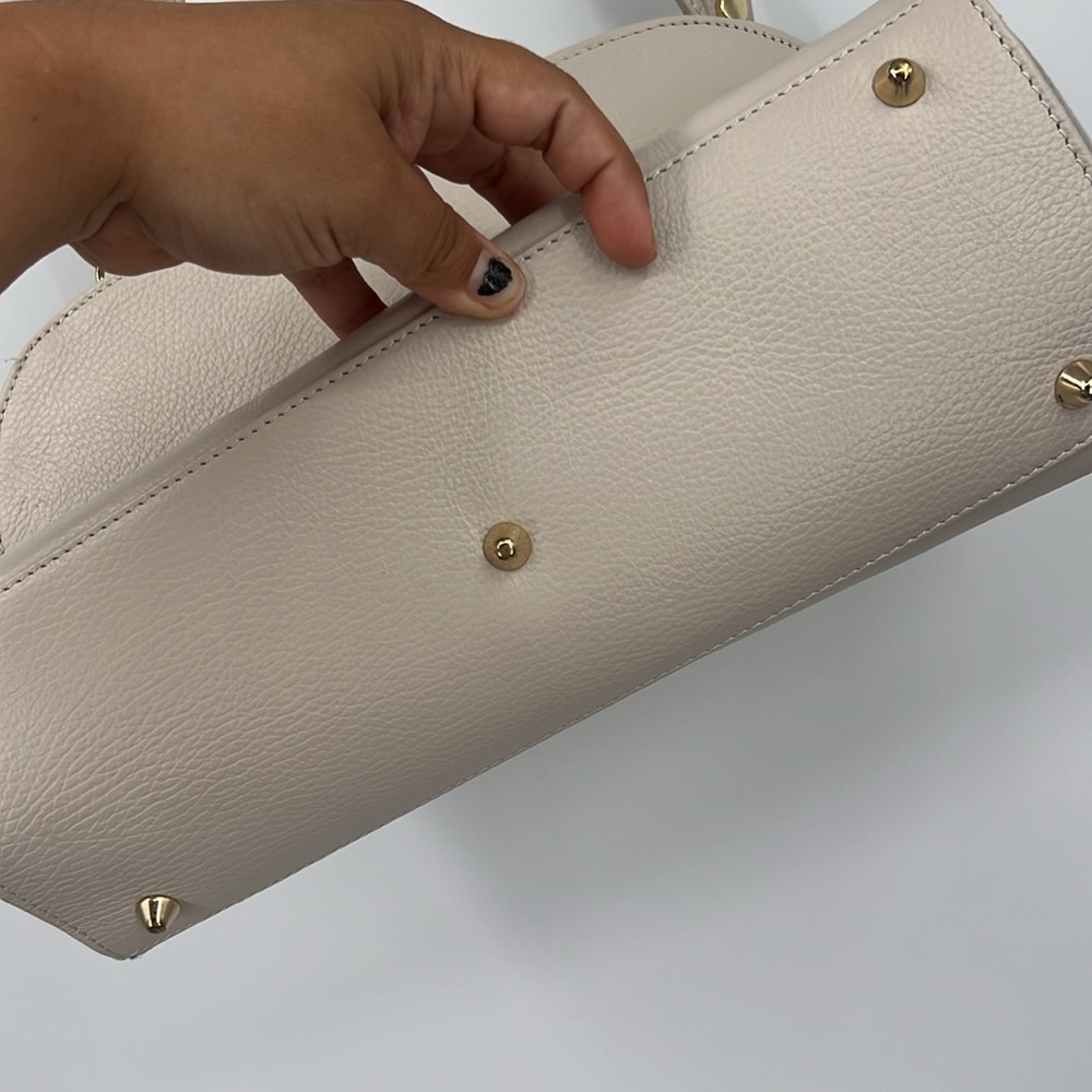 Anna Paola Made In Italy Leather Clutch Crossbody With Side Suede Panels - Picture 6 of 10